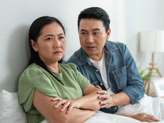 A husband has been lying to his wife about his work situation.
