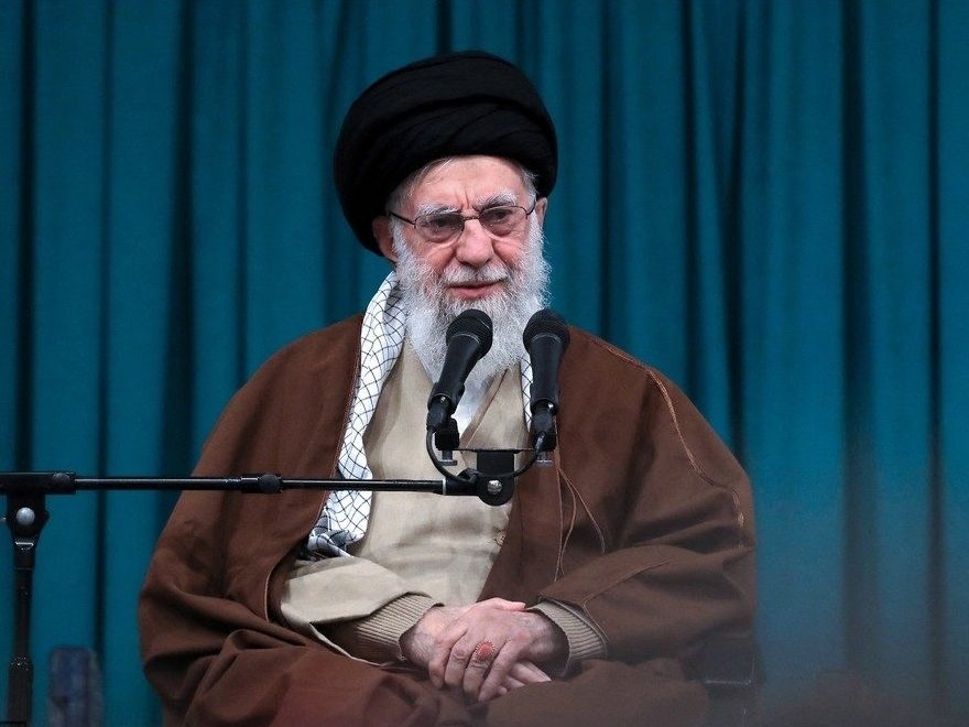  This handout picture released by the office of Iran’s Supreme Leader Ayatollah Ali Khamenei on January 1, 2025, shows him making a speech in Tehran.
