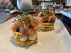 Smoked salmon sandwiches served at the afternoon tea at the St. Regis Bermuda. (Jane Stevenson/Toronto Sun)