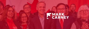 Liberal leader candidate Mark Carney's original campaign logo was already owned by MetCredit, so his team quickly created this new logo on Friday, Jan. 17, 2025.
