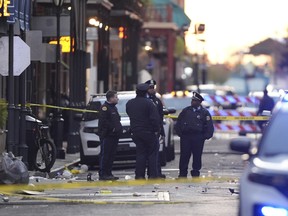 Emergency services attend the scene on Bourbon Street
