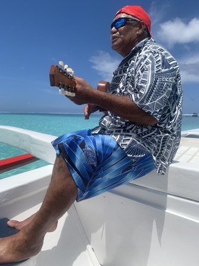 Pierrot Taati plays a tune on his ukelele