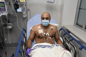 A photo of Mohamad Al Ballouz taken at a hospital after he was arrested for the death of his wife Synthia Bussières and their two sons. Source is court files.