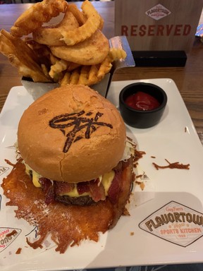 The signature Crispy Cheese burger is a beast at Guy Fieri’s Flavortown at Horseshoe resort.
