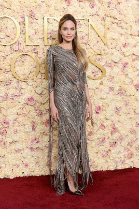 Angelina Jolie attends the 82nd Annual Golden Globe Awards at The Beverly Hilton on Jan. 5, 2025 in Beverly Hills, Calif.