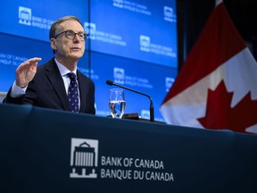 El gobernador del Banco de Canadá, Tiff McCalem, participó en una conferencia de prensa el miércoles 26 de enero de 2021 para publicar la tasa de interés del banco en Ottawa y publicar el informe de política de divisas.