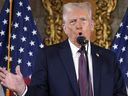 President-elect Donald Trump speaks during a news conference at Mar-a-Lago, Tuesday, Jan. 7, 2024, in Palm Beach, Fla.