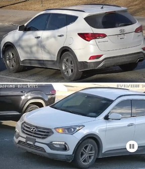 Investigators need help identifying and tracking down a man and a woman suspected of distracting an elderly woman at a Whitby grocery store, stealing from the senior's purse, then taking off in a white Hyundai SantaFe on Tuesday, Jan. 7, 2025.
