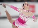 Domingo 5 de enero de 2021, Laval, Qui. En su campeonato nacional de patinaje canadiense, Madlin Squius ha realizado su programa gratuito en la competencia femenina.