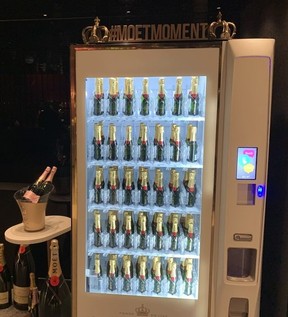 The Moet and Chandon Champagne dispenser at