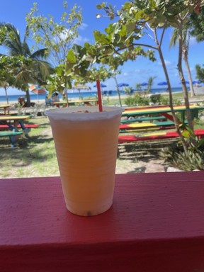 The vibe at Sunshine's is a good and the Killer B - the beach stop's legendary house cocktail - is potent.