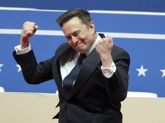 Elon Musk arrives to speak