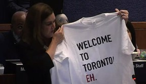 Jennifer McKelvie with a Taylor Swift T-shirt