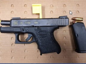 A firearm seized by police.