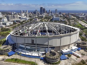 Hurricane-damaged Tropicana Field.
