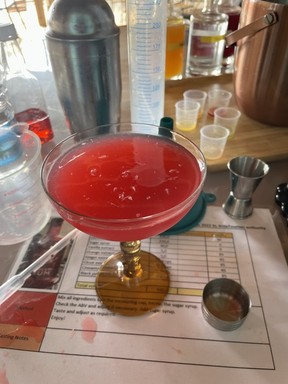 It's cocktail making time - in this case the signature Rumtini - at Hibiscus Spirits, part of the Spice Mill restaurant, a short walk from the Park Hyatt.