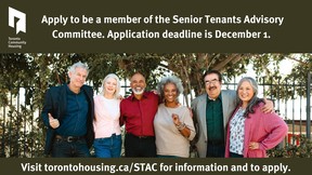 Facebook image promoting the senior tenants advisory committee