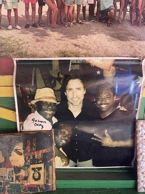 A familiar face from a famous visitor to legendary Sunshine's in Nevis.