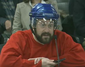 Daniel Tate in hockey gear