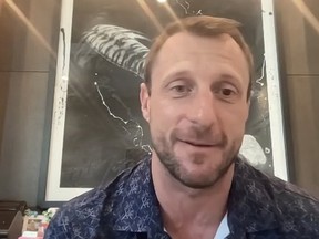 New Toronto Blue Jays signing Max Scherzer during a Zoom call with media.