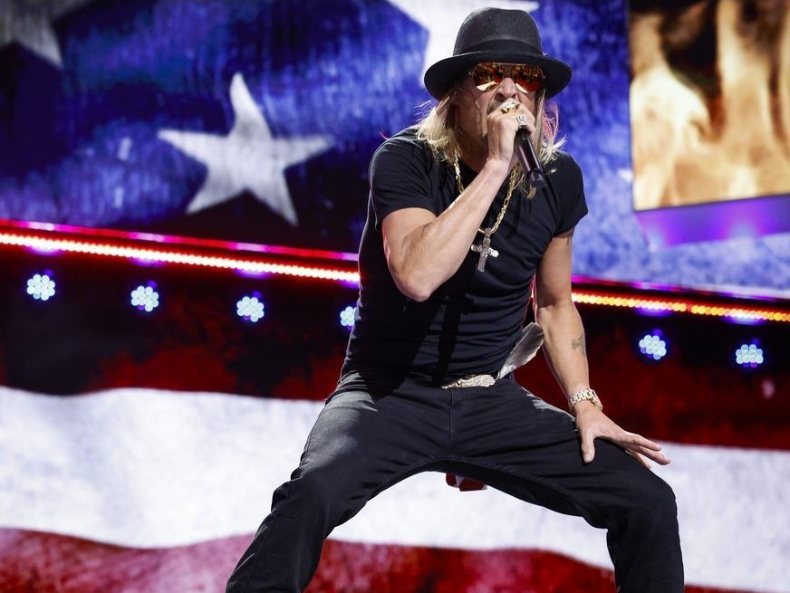 Kid Rock performs on the fourth day of the Republican National Convention on July 18, 2024 in Milwaukee, Wisconsin. 