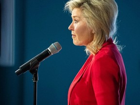 Ontario Liberal Leader Bonnie Crombie during a campaign stop in Ottawa, Monday, Feb. 24 2025.