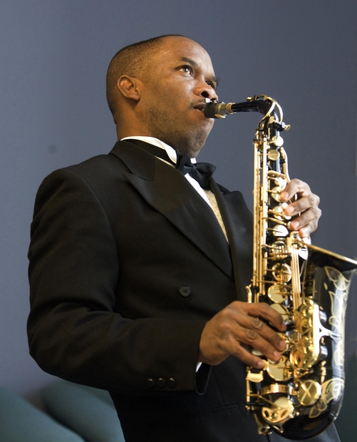  Dave McLaughlin playing the sax.