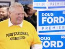 El líder conservador progresivo Doug Ford llegó a una conferencia de prensa el lunes 3 de febrero de 2025. Canadian Press/Chris Young