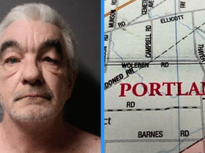 Suspected killer Richard J. Fox and a map of his hometown in Western, NY where the bodies were found.