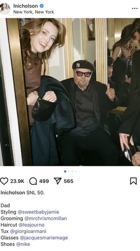 Lorraine Nicholson and Jack Nicholson