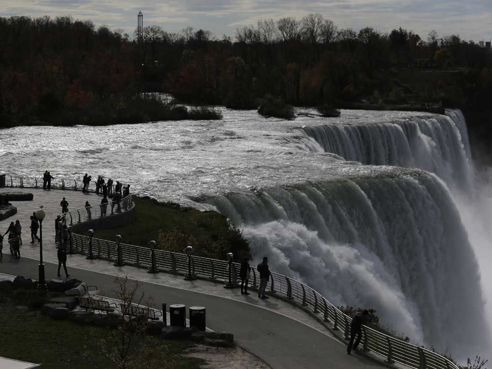 Niagara Falls are seen from Niagara Falls, N.Y., Oct. 29, 2019. 