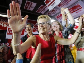 Kathleen Wynne attends a rally.