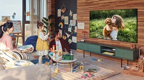 With Smart TVs, like this Samsung, you can view personal photos and home movies.