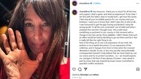 Chantal Kreviazuk's updated Instagram post on her anthem performance.
