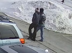 Investigators need help identifying these two men who carjacked a woman at knifepoint while she was at a Brampton gas station and stole her a silver Mercedes Benz C300 sedan on Tuesday, Feb. 11, 2025.