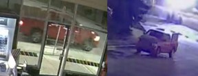 La policía dice que este automóvil está conectado a múltiples frenos comerciales en Berlington. Folleto de la Policía Regional de Halton