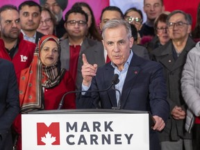 El ex gobernador del Banco de Canadá, Mark Carney, jueves 16 de enero de 2025, lanzó su oferta de liderazgo para el Partido Liberal Federal en Edmonton.