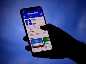 The Facebook application in the Apple App store arranged on a smartphone in Sydney, Australia, on Thursday, Nov. 28, 2024.