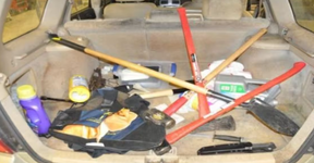 The serial killer kit cops found in Neal Falls car. CPD