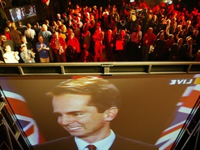Liberal party supporters celebrate Dalton McGuinty's victory.