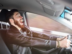 A woman is terrified when her husband puts pedal to the metal.