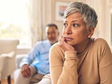 A woman is leaving her unhappy marriage for another man.