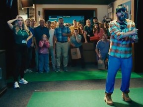 Adam Sandler and Paige Spiranac in the trailer for Happy Gilmore 2.