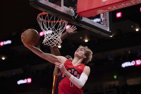 Raptors guard Gradey Dick is out of the lineup with an injury. AP file
