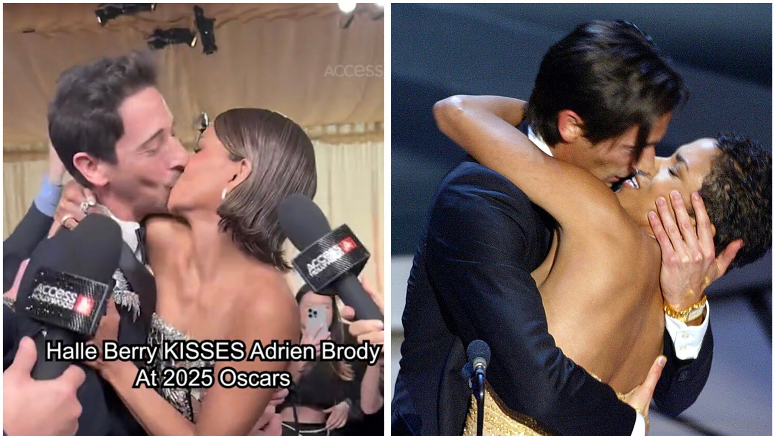 Halle Berry locks lips with Adrien Brody as two recreate 2003 Oscars kiss