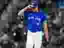 The Blue Jays reacted on the mound in the first inning against the Orioles at the Rogers Center in Toronto on Saturday, March 29, 2025.
