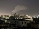 Smoke reportedly rose from the site of the US air strike in Sanaa, Yemen, on Sunday, March 30, 2025.