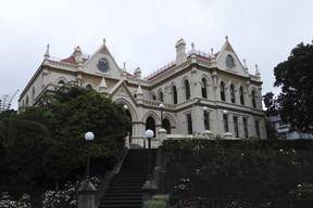 The historical Parliament library, constructed in the late 19th century and rumoured to be haunted, in Wellington, Thursday, March 20, 2025. (AP Photo/Charlotte Graham-McLay)