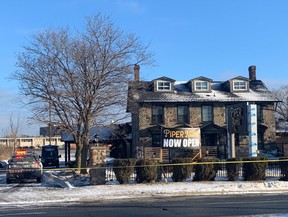 Twelve people were injured when three masked masked men armed with handguns and an assault rifle opened fired on patrons inside the Piper Arms pub during its grand opening at 520 Progress Ave. in Scarborough on Friday, March 7, 2025.