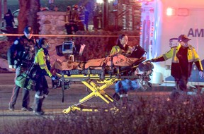 Toronto Police, paramedics and firefighters responded to the scene of a mass shooting that injured 12 people inside the Piper Arms pub during its grand opening at 520 Progress Ave. in Scarborough on Friday, March 7, 2025.